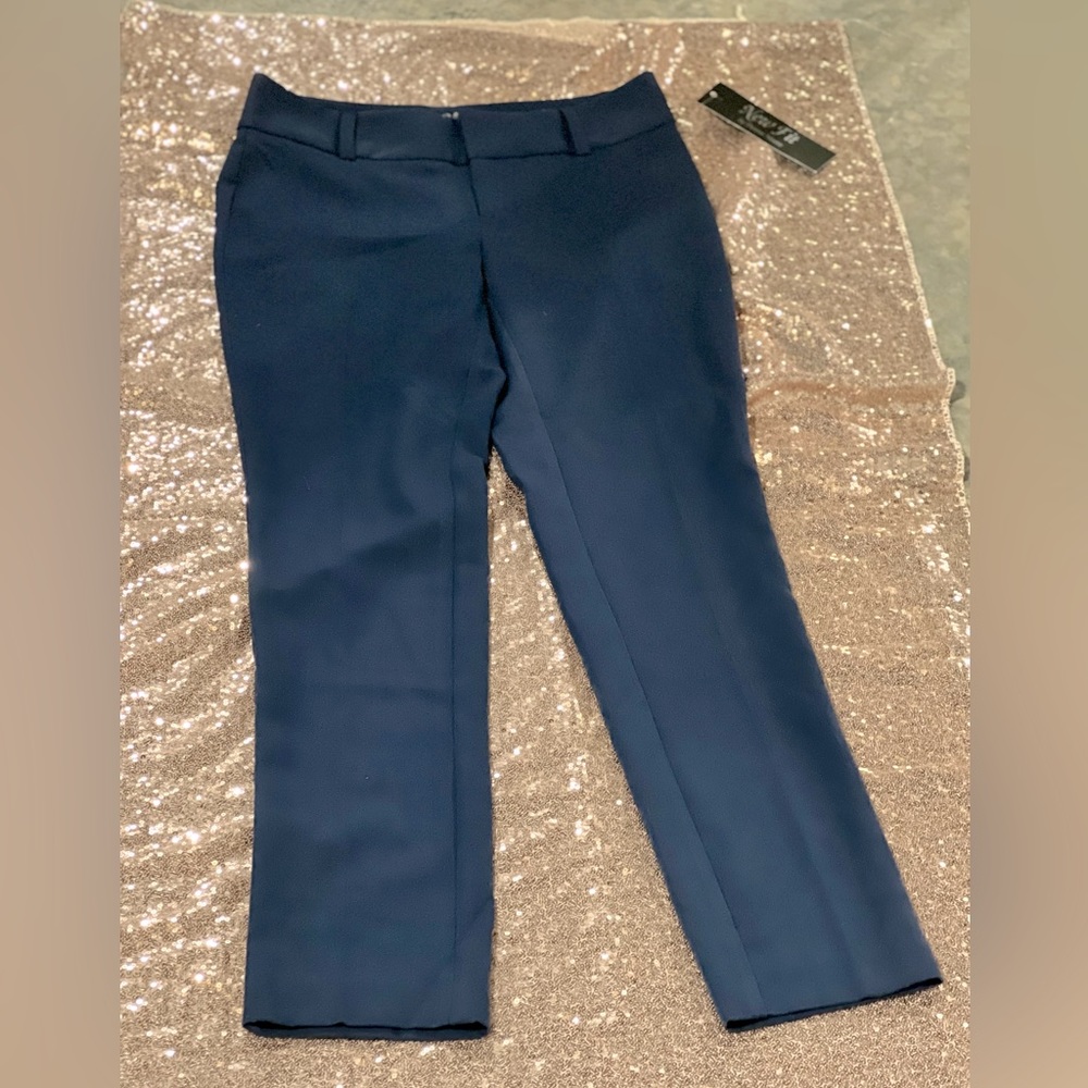 Cropped pants - size 0, pockets, navy blue